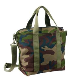 Zip Hunter's Tote Bag With Strap, Camo | Hunting at L.L.Bean Military Style Durable Bag For Everyday Use, Durable Military Style Bag For Everyday Use, Military Style Outdoor Bag With Adjustable Strap, Military Style Bags With Adjustable Strap For Outdoor, Utility Bags With Zipper Closure For Outdoor, Functional Camouflage Bags For Everyday Use, Camouflage Functional Travel Bags, Camouflage Tactical Bags For Outdoor Activities, Functional Camouflage Travel Bag