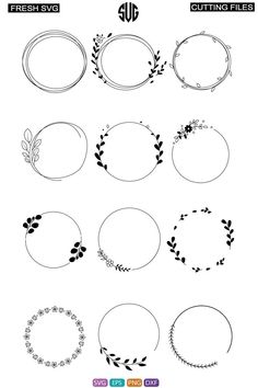 Circle frame bundle SVG, Cricut Designs, Silhouette Design instant DIGITAL DOWNLOAD file to be cut out with an Silhouette or other electronic cutting machine that accepts one of the following file formats: svg jpeg pdf png eps dxf. CIRCLE FRAME SVG, frame svg, monogram svg, circle monogram svg, monogram frame svg, circle frames svg, circle frame, frame, flower frame. Floral Wreath SVG, Cricut Cut File, Wreath svg, Circle Monogram svg, Floral Border svg, Flourish svg, Flower Frame svg file Plexus Graphics, Frame Silhouette, Frame Circle, Wreath Svg, Circle Monogram