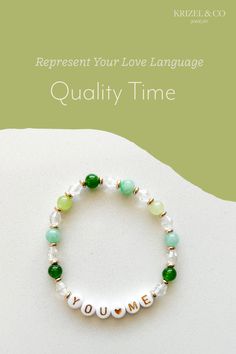 🕰️ Love Language: Quality Time ❤️ This is the love language of shared moments, where each experience adds meaningful strokes to the portrait of togetherness. #stackedbracelets #krizelandco #lovelanguages Inspirational Beaded Bracelets For Everyday, Everyday Inspirational Round Bead Jewelry, Adjustable Healing Bracelets With Meaningful Style, Everyday Spiritual Hypoallergenic Bracelets, Meaningful Round Bead Bracelets As Gift, Meaningful Round Beads Bracelet As Gift, Meaningful Round Beads Bracelets As Gift, Inspirational Round Beads Bracelet As A Gift, Inspirational Bracelets With Round Beads For Gifts