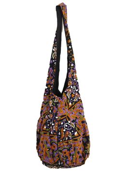 Our Sunshine Joy zippered top hobo bags are perfect for the person on the go. Great for trips to the beach, camping, festival-going, picnics, and more * These high quality totes feature a nice sturdy YKK zipper and two secret pockets on the inside of the bag. * Hobo bag measures approximately 16"W x 16"H with a fixed 20" strap drop. PLEASE NOTE: Our bags are handmade so exact measurements vary from bag to bag. * 100% cotton * Made in India. * Modern Artists, Old School Production. Sunshine Joy i Hippie Hobo Bag For Travel, Hippie Travel Hobo Bag, Multicolor Hobo Bag For Summer, Multicolor Summer Hobo Bag, Summer Multicolor Hobo Bag, Camping Festival, Hippie Bags, Textile Designs, Hobo Shoulder Bag