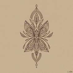 an ornate design on a beige background