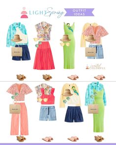 Light Spring Outfits, Colorful Capsule Wardrobe, Hoc Spring, True Spring Palette, Warm Spring Outfits, Created Colorful, Colourful Clothes