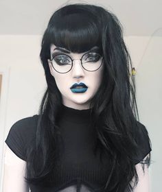 Goths With Glasses, Goth Glasses Frames, Goth With Glasses, Goth Glasses, Gothic Style Clothing, Emo Look, Which Hair Colour, Gothic Models