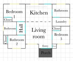 the floor plan for a house with different rooms