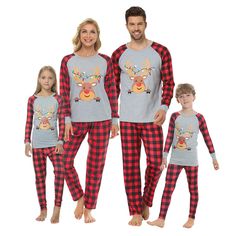 PRICES MAY VARY. 🎅 【Soft Material】The matching family christmas pajamas are made of quality polyester,making them soft and comfortable, elasticity,skin-friendly, breathable. 🎅【Festive, Holiday-Inspired Design】This Christmas pajamas sets features classic Christmas reindeer print long sleeve tops and plaid pants, make these Pjs perfect for Christmas day. 🎅【Styles for the Whole Family.】Christmas pajamas comes in sizes for women, men and kids for a picture-perfect matching look during the Christm Pijama Pants, Family Matching Pjs, Christmas Pjs Family, Xmas Pjs, Holiday Pjs, Family Pjs, Matching Family Christmas Pajamas, Family Pajama Sets, Matching Pjs