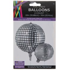 two balloons are shown in the package