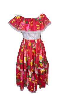 Introducing our Puerto Rican and Nicaraguan Floral Jibarita Campesina Dress – your perfect way to celebrate rich cultural traditions. Crafted with care, this beautiful dress honors the vibrant heritage of both Puerto Rico and Nicaragua, bringing a touch of authenticity and pride to your wardrobe. Includes: Blouse, Skirt and belt Sizes Available: XS to XXL - Approximate Length: 36 inches Color: Floral Pattern Material: Polycotton Care Instructions: Hand-Wash or Dry-Clean Embrace your cultural roo Costa Rica Traditional Dress, Costa Rican Traditional Dress, Traditional Puerto Rican Dress, Traditional Puerto Rican Clothing, Nicaragua Traditional Dress, Nicaragua Traditional Clothing, Puerto Rican Culture, Porto Rico, Belt Size