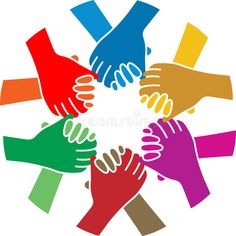 a group of hands holding each other in a circle