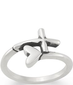 From James Avery&#x2C; this ring features:Through life&#x2C; one must rely on both faith and love together. To remind you of this sentiment&#x2C; our sterling silver Faith Wrapped in Love Ring symbolizes the intertwining of these two. A heart and cross are seamlessly wrapped around&#x2C; joining in the center. The smooth round band provides a comfortable fit. As part of the Faith and Love collection&#x2C; this wrap-style ring pairs nicely wi James Avery Cross Ring, Silver Rings James Avery, James Avery Rings Stacked, James Avery Rings Aesthetic, James Avery Heart Ring, James Avery Bracelet, Heart And Cross, James Avery Rings, James Avery Charms