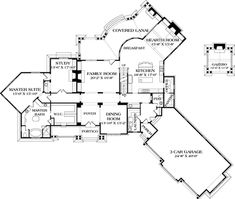 this is the floor plan for these luxury home plans, which include two master suites and three