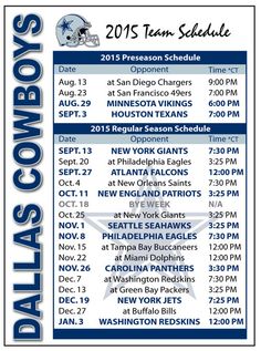 2015 Dallas Cowboys Football Schedule Magnet #Magnet Team Schedule, How Bout Them Cowboys, Dallas Cowboys Fans