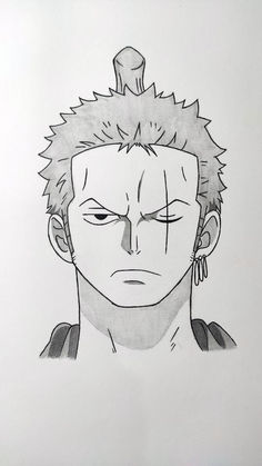 Cute One Piece Drawing, Zoro Face Drawing, Zoro Pencil Sketch, Anime Zoro Drawing, Simple Anime Character Drawing, Zoro Sketch Easy, Zoro One Piece Drawing Easy, How To Draw Zoro, Anime Easy To Draw