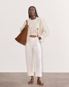 The Boxy Cardigan in Everyday Cotton Canvas – Everlane Chill Work Outfit, Utility Aesthetic, Boxy Cardigan, Best Cardigans, Lyocell Fabric, Put In The Work, Chunky Knit Cardigan, Denim Trends, Utility Pants