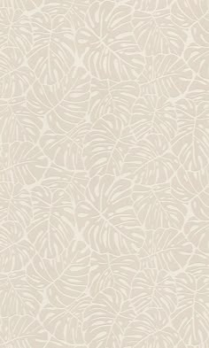 a beige and white wallpaper with leaves on the bottom, in an abstract pattern