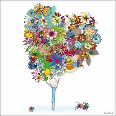 an illustration of a woman's head with flowers coming out of it and the words happy international women's day