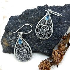 Bali Handmade Jewelry/silver 925/natural Stone/pear Earring - Etsy Silver Teardrop Topaz Earrings, Silver Topaz Teardrop Earrings, Handmade Blue Topaz Dangle Earrings, Handmade Blue Topaz Teardrop Earrings, Silver Topaz Dangle Earrings, Silver Topaz Gemstone Earrings, Silver Topaz Earrings With Gemstone, Silver Blue Topaz Drop Earrings, Pear Earrings