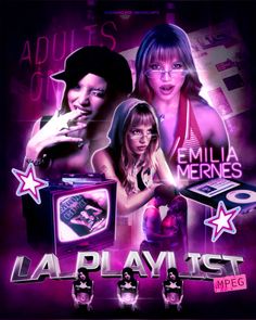 the movie poster for laplayist with two girls and an old tv on it