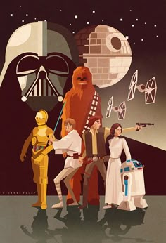 an image of star wars poster with characters