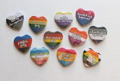 there are many heart shaped candys that say happy valentine's day on them