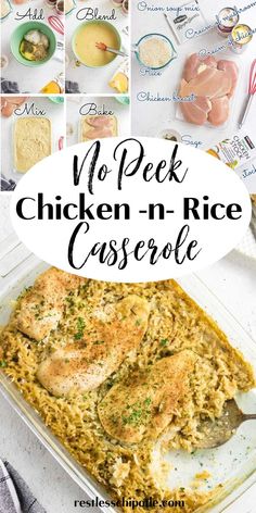 chicken - n - rice casserole is an easy and delicious dinner