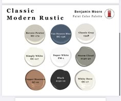 the classic modern rustic paint colors are available in several different shades and sizes, including black, white, gray, red, green