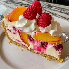 a piece of pie with fruit on top