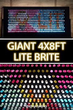 giant 4x8ft lite brite with the words, giant 4x8ft lite brite