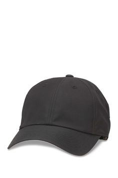 a black baseball cap on a white background