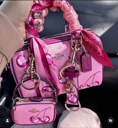 Coach Cherry Collection, Handbags Aesthetic, Coach Fashion, Aesthetic Luxury, Colorful Handbags, Handbag Essentials