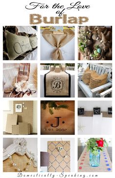 a collage of burlap pictures with the words burlap on them