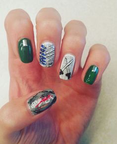 Attack On titan Nails! nailart nails nailpolish nerdnails tvshows anime attackontitan Attack On Titan Nails, Anime Themed Nails, Nerdy Nails, Nike Nails, Simple Anime, Anime Nails, Nails Nailpolish, Nail Blue, Nail Pictures