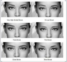 Fix Eyebrows, Different Eyebrow Shapes, Types Of Eyebrows, Arched Eyebrows, Face Reading, Thick Brows, Nose Shapes, Brows On Fleek