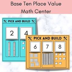 the base ten place value math center is shown