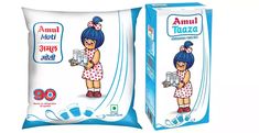 two packs of amul moti disposable baby wipes on a white background