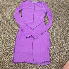 Nwot Has Slip Under, Sleeves Are Sheer Spring Bodycon Purple Midi Dress, Spring Purple Bodycon Midi Dress, Purple Bodycon Midi Dress For Spring, Purple Long Sleeve Stretch Midi Dress, Casual Sheer Long Sleeve Mini Dress, Casual Long Sleeve Sheer Mini Dress, Purple Sheer Long Sleeve Dress, Purple Long Sleeve Sheer Dress, Fitted Purple Sheer Dresses