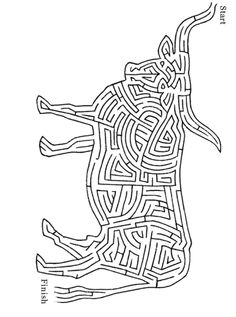 a black and white drawing of a man's head in the shape of a maze