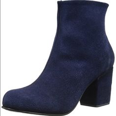 Rachel Comey Blue Suede Tilden Boots. I Bought These A Couple Of Years Ago, But Never Wore Them. Time To Pass Them On! Only Worn In My House To Try On - They Are Basically Brand New. Suede Is A Little Worn In Some Areas Because My Cat Rubbed His Face On Them . Size 6.5. Will Fit 6, Too. 2.5” Heel Height. Navy Blue Boots, Running Dress, Navy Boots, Navy Blue Shoes, Zipper Boots, Navy Shoes, Rachel Comey, Cool Boots, Girls Clothes