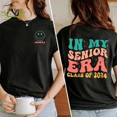 In My Senior Era Shirt, Senior 2024 Shirt, Class of 2024 Tee, Graduation 2024 Gift, High School Graduation Shirt, Back To School, Gift For Senior, Gift For Her Hi there! Thank you so much for visiting our shop and checking out our finest t-shirt designs. In order to provide you best service, we are using the quality materials and beautiful designs.  * Note - We have t-shirts, sweatshirts, and hoodies in a listing. - Please check size chart before order to ensure you receive the fit you want.   - Graduation Tshirt Ideas, In My Senior Era, Class Tshirts Designs, Junior Class Shirts, Senior Shirt Ideas 2024 Trendy, In My Senior Era Shirt, Senior Sunrise Shirts 2024, Senior Class Shirts Design 2025, Senior Tshirts