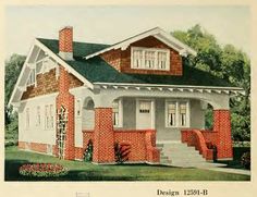 an old house with red brick and white trim