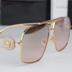 Brand New Versace Ve2269 10027e Gold Light Pink Mirror Gradient Silver Pilot Unisex Sunglasses Ve 2269 Same/Next Day Free Shipping! No Offers Accepted. Final Price! Don't Miss Out, Shop Now! 100% Authentic & Brand New! Brand: Versace Model Number: Ve2269 / Ve 2269 Color Code: 10027e Gender: Unisex Frame Color: Gold Frame Shape: Pilot Frame Material: Metal Frame Style: Full Rim Lens Color: Light Pink Mirror Gradient Silver Lens Material: Polyamide Bio 100% Uv Protection: Category 3 Size: 62x13x13 Luxury Pink Sunglasses With Uv Protection, Luxury Pink Sunglasses With Gradient Lenses, Pink Luxury Sunglasses With Gradient Lenses, Luxury Pink Sunglasses For Summer, Luxury Rose Gold Sunglasses With Uv Protection, Versace Gold, Versace Brand, Pink Mirror, Versace Accessories