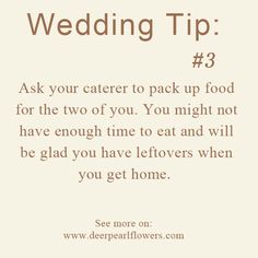 wedding tip 3 ask your caterer to pack up food for the two of you