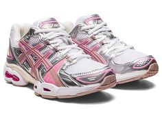 Pink Asics Outfit, Asics Outfit Black Woman Summer, Back To School Sneakers, Acisis Shoes, Shoes For Back To School, Asics Shoes Gel Contend, Asics Shoes Outfit, Birthday Shoes, Gel Nimbus 9