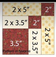 the pattern is shown with numbers and measurements for each piece