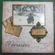 an old fashioned photo frame with some writing on it