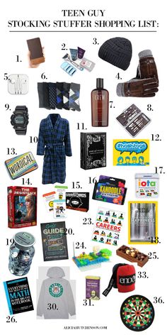 a poster with various items that include clothing, hats and other things to buy from the store