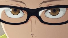 an anime character with glasses looking at the camera