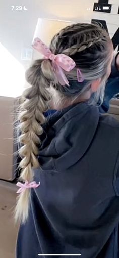 Hairstyle For Softball, Dutch Braid Softball Hair, 4h Show Hairstyles, Powderpuff Hair Styles, Cute Hairstyles Softball, Cute Hairstyles That Are Up, Basketball Hair Styles Braids Sports, Cheer Hairstyles With Ribbon, Cute Braided Hairstyles Updo