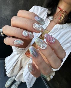 NAILMAMKA | sea vibe | Instagram Sea Vibe, Vibe Instagram, Sea Nails, Sea Style, Abstract Nails, Milky Nails, Exotic Nails, Nail Ring, Girls Nails