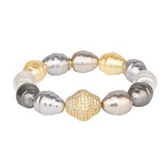 Sublime Baroque pearls in shades of starlight are a must for a statement-making wristscape™. The beautiful, irregular shape and delicate shading of our Baroque pearls allow you to mix the Isabel bracelet with any of our gorgeous metallic shades of Etoile, Classic Gold, Silver, or Champagne AWB®. A gold drop-shaped accent bead is studded with tiny clear crystals giving Isabel an even more glamorous look. One size fits most. Handcrafted in the US. Mindful Glamour Ritual: Pause. Breathe. Slip on yo Glamour Ritual, Intention Setting, Unique Bracelets, Clear Crystals, Classic Gold, Baroque Pearls, Lifestyle Brand, Ring Bracelet, Pearl Bracelet