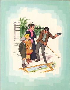 an image of a family playing croquet on the sidewalk